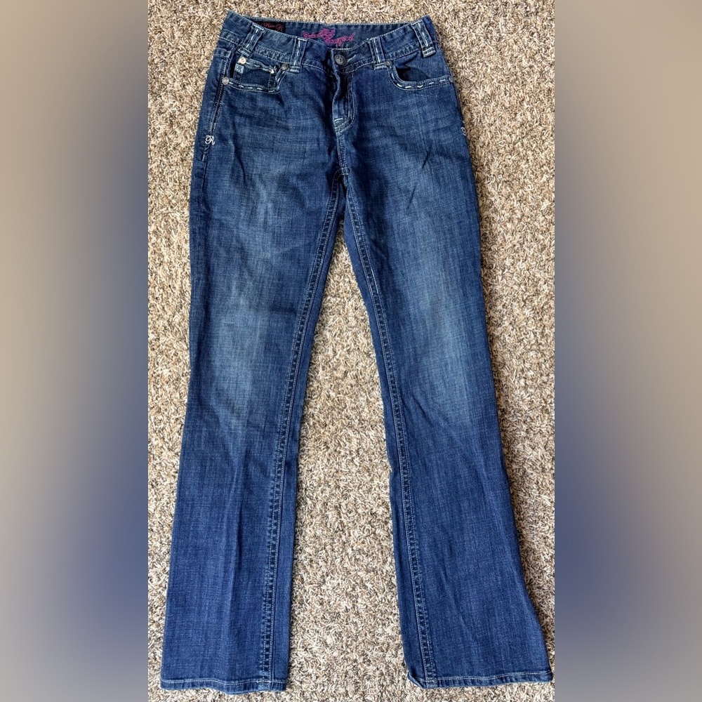 Rock & Roll Cowgirl Women's Size 28 x 34 Mid-Rise Blue Jeans ~ ships out fast!